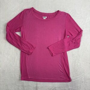 Y2K DKNY Pink Ribbed Long Sleeve Blouse Top Women's Size Medium
